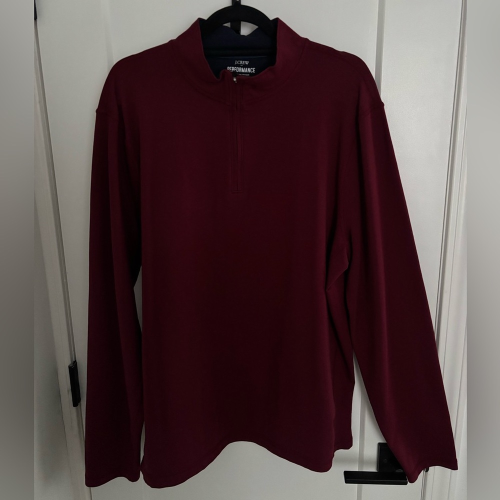 J. Crew Performance Burgundy Quarter-Zip